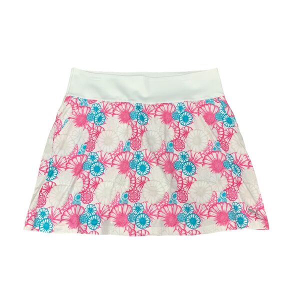 Puma Golf Blossom Skort Women XL Bright White Multi Drycell Pwrshape Short Liner - Picture 1 of 12